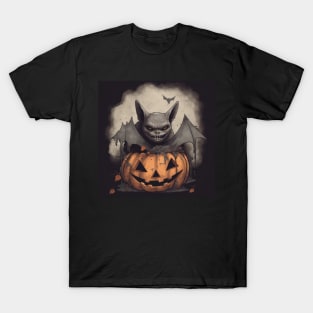 a bat with bat wings and a pumpkin T-Shirt